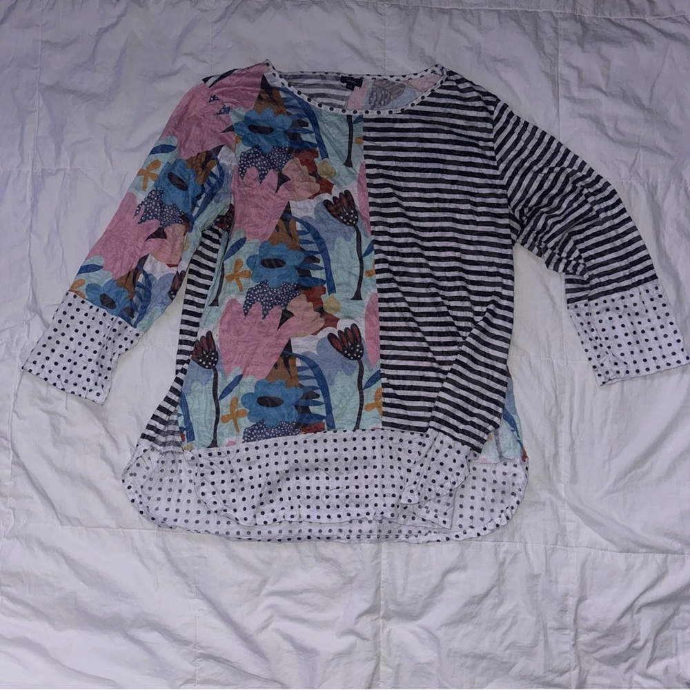 Colorful Patchwork Long Sleeve Top
